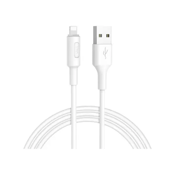 Дата кабель USB 2.0 AM to Lightning 1.0m 2A X25 white HOCO (6957531080114)