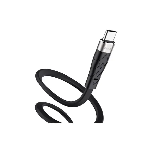 Дата кабель USB 2.0 AM to USB-C 1.0m 3A silicone X53 black HOCO (6931474738097)