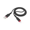 Дата кабель USB 2.0 AM to Lightning 1.0m 2.4A nylon X59 black HOCO (6931474744869)