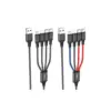 Дата кабель USB 2.0 AM to Lightning + Micro 5P + USB-C 1.0m 2A nylon X76 black+red+blue HOCO (6931474768650)