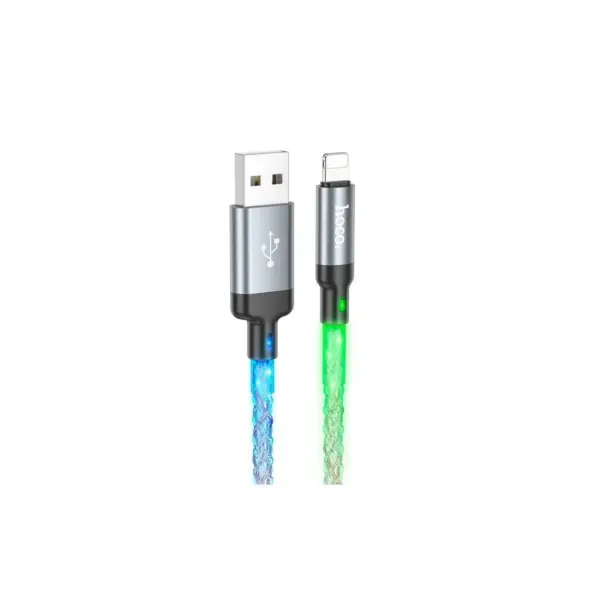 Дата кабель USB 2.0 AM to Lightning 1.0m U112 Shine gray HOCO (6931474788801)