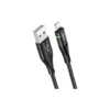 Дата кабель USB 2.0 AM to Lightning 1.2m 2.4A nylon light indicator U93 black HOCO (6931474732132)
