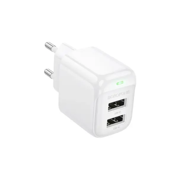 Зарядний пристрій BOROFONE BAS41A 2xUSB white (6941991113741)
