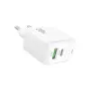 Зарядний пристрій BOROFONE BAS44A 1xUSB-C PD20W + 1xUSB QC3.0 white (6941991113840)