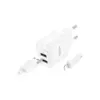 Зарядний пристрій HOCO C141A 2xUSB + cable USB to Lightning white (6942007627870)