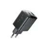 Зарядний пристрій Acefast A106 1xUSB-C PD45W + 1xUSB QC3.0 GaN black (6974316284031)