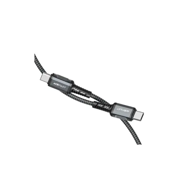Дата кабель USB-C to USB-C 1.2m 3A nylon black Acefast (6974316280521)