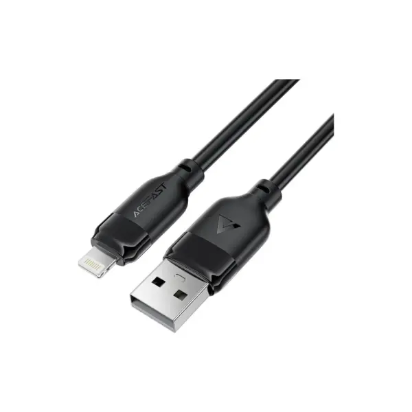 Дата кабель USB 2.0 AM to Lightning 1.2m 2.4A TPE black Acefast (6974316286202)