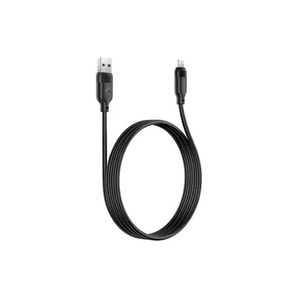 Дата кабель USB 2.0 AM to Lightning 1.2m 2.4A TPE black Acefast (6974316286202)