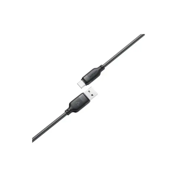 Дата кабель USB 2.0 AM to USB-C 1.2m 3A TPE black Acefast (6974316283812)