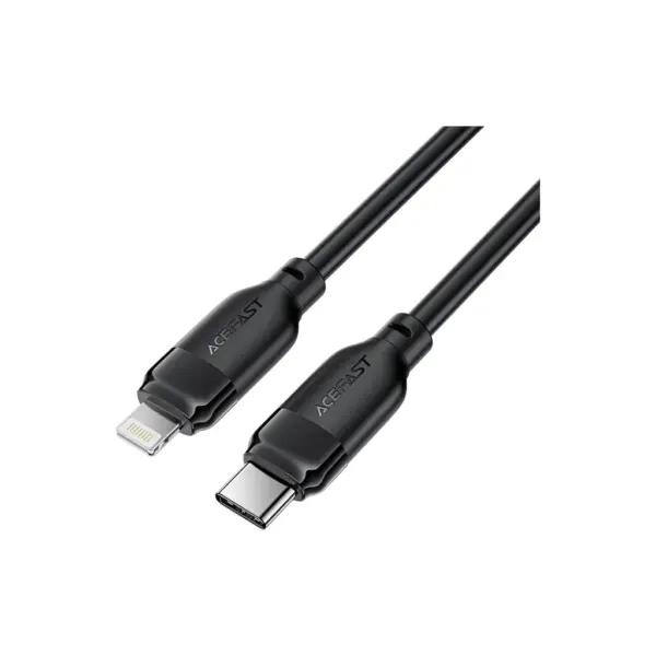 Дата кабель USB 2.0 AM to Lightning 2.0m 30W TPU black Acefast (6974316286288)