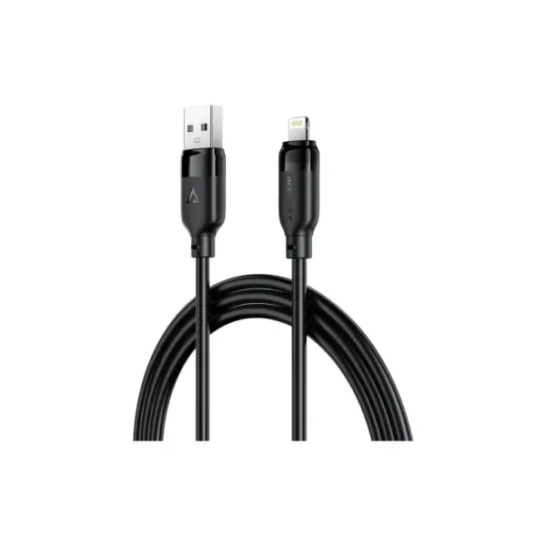 Дата кабель USB 2.0 AM to Lightning 2.0m 2.4A TPE black Acefast (6974316286271)