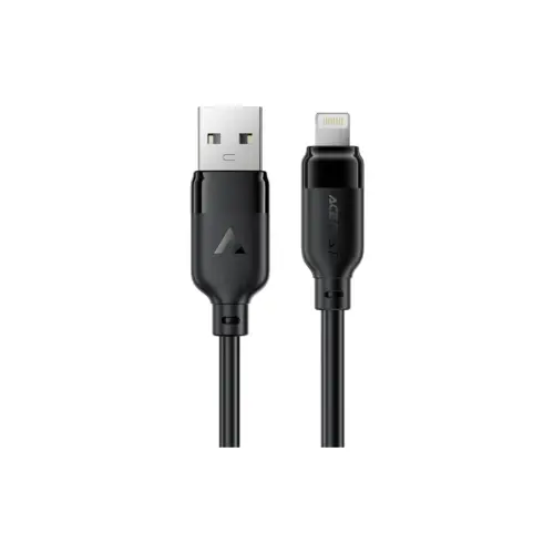 Дата кабель USB 2.0 AM to Lightning 2.0m 2.4A TPE black Acefast (6974316286271)