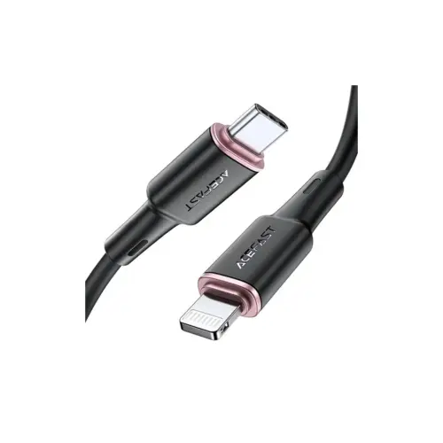 Дата кабель USB-C to Lightning 1.2m 3A 20W silicon black Acefast (6974316280644)