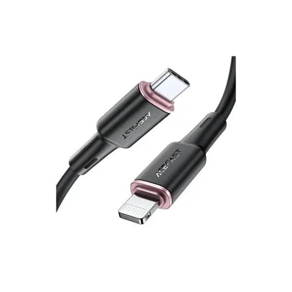 Дата кабель USB-C to Lightning 1.2m 3A 20W silicon black Acefast (6974316280644) Дата кабель USB-C to Lightning 1.2m 3A 20W silicon black Acefast (6974316280644)