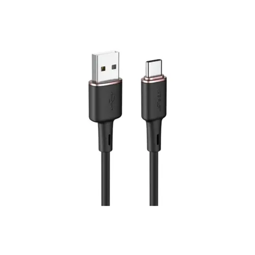 Дата кабель USB 2.0 AM to USB-C 1.2m 3A silicon black Acefast (6974316280767)