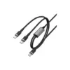 Дата кабель USB-C to 2xUSB-C 1.2m 100W nylon black Acefast (6974316285120)