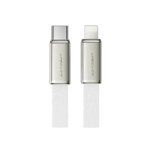 Дата кабель USB 2.0 AM to Lightning 1.2m 30W nylon white Acefast (6974316286240)