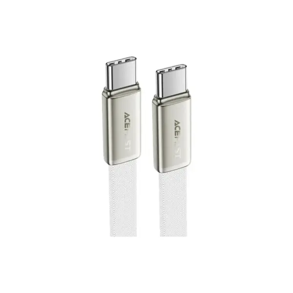 Дата кабель USB-C to USB-C 1.2m 60W 3A nylon white Acefast (6974316286257)