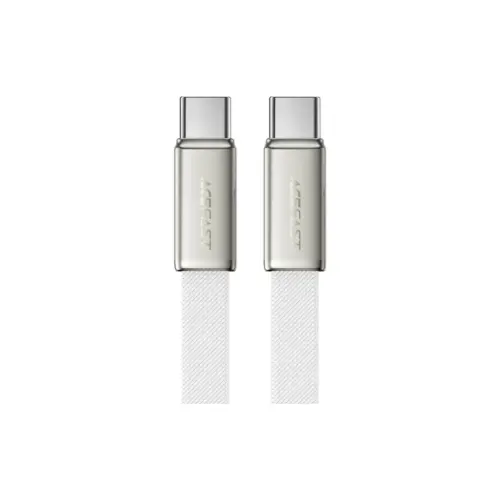 Дата кабель USB-C to USB-C 1.2m 60W 3A nylon white Acefast (6974316286257)