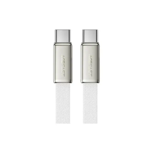 Дата кабель USB-C to USB-C 1.2m 60W 3A nylon white Acefast (6974316286257)