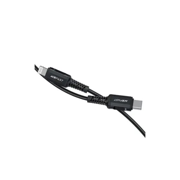 Дата кабель USB-C to Lightning 1.8m 30W 3A nylon black Acefast (6974316281306)