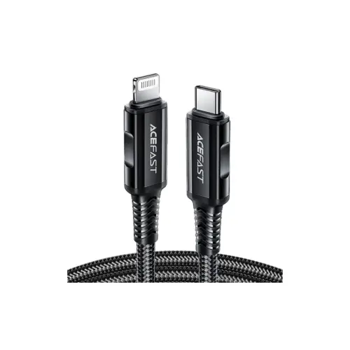 Дата кабель USB-C to Lightning 1.8m 30W 3A nylon black Acefast (6974316281306)