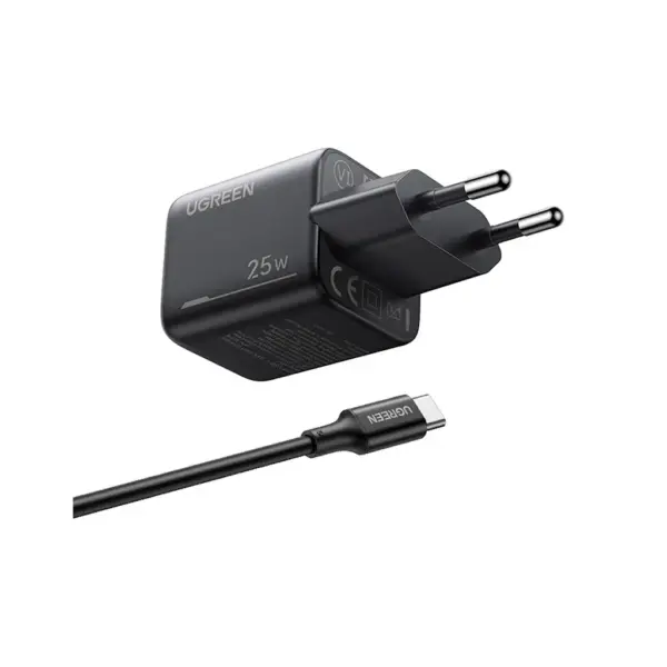 Зарядний пристрій Ugreen X517 USB-C PD25W GaN black (65736)
