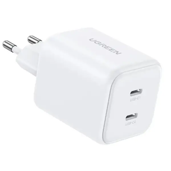 Зарядний пристрій Ugreen X526 2xUSB-C PD45W GaN white (65154)