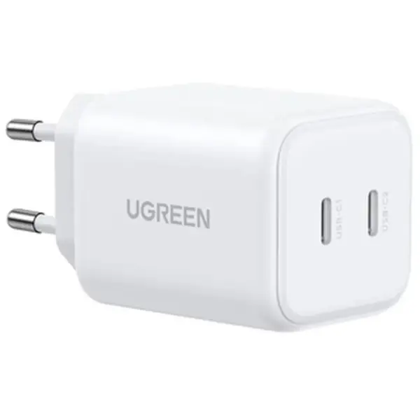 Зарядний пристрій Ugreen X526 2xUSB-C PD45W GaN white (65154)