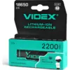 Акумулятор 18650 2200mAh Li-Ion, protect, color box/1шт Videx (18650-P/2200/1CB)