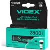Акумулятор 18650 2800mAh Li-Ion, protect, color box/1шт Videx (18650-P/2800/1CB)