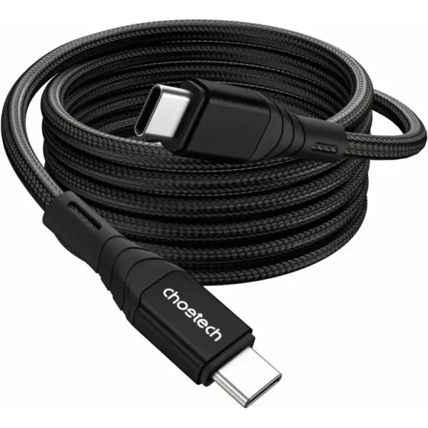 Дата кабель USB-C to USB-C 1.0m PD100W premium black Choetech (XCC-1008)