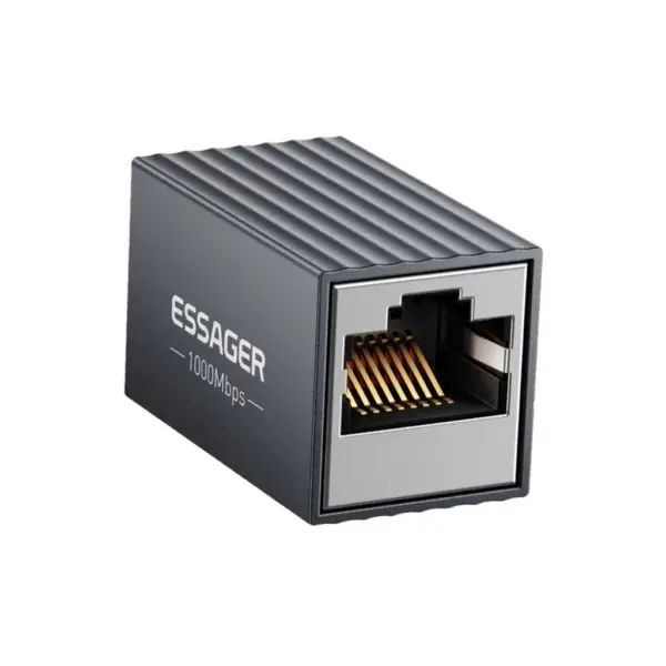 Зрощувач RJ45 8P8C Gigabit Coupler Black Essager (EZJRJK-XT0G-P)