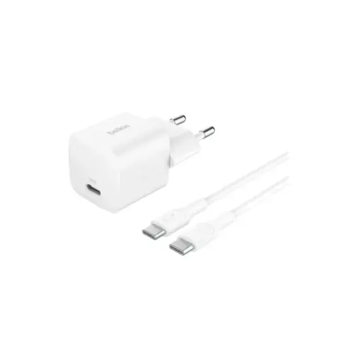 Зарядний пристрій Belkin USB-C PD25W PD3.1 + cable USB-C to USB-C 1.0m white (WCA012KQ1MWH-B6)