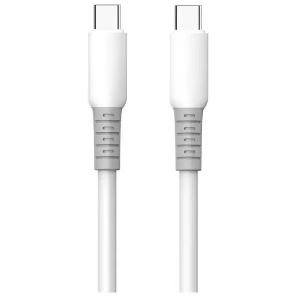 Дата кабель USB-C to USB-C 1.0m 3A PD60W liquid silicone white ColorWay (CW-CBPDCC093-WT)
