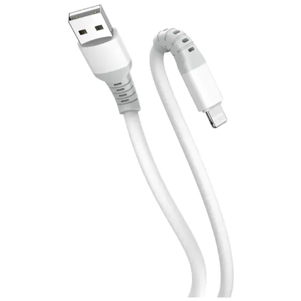 Дата кабель USB 2.0 AM to Lightning 1.0m 3A liquid silicone white ColorWay (CW-CBUL093-WT)