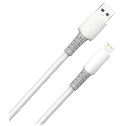 Дата кабель USB 2.0 AM to Lightning 1.0m 3A liquid silicone white ColorWay (CW-CBUL093-WT)