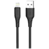 Дата кабель USB 2.0 AM to Lightning 2.0m 3A textured PVC black ColorWay (CW-CBUL095-BK)