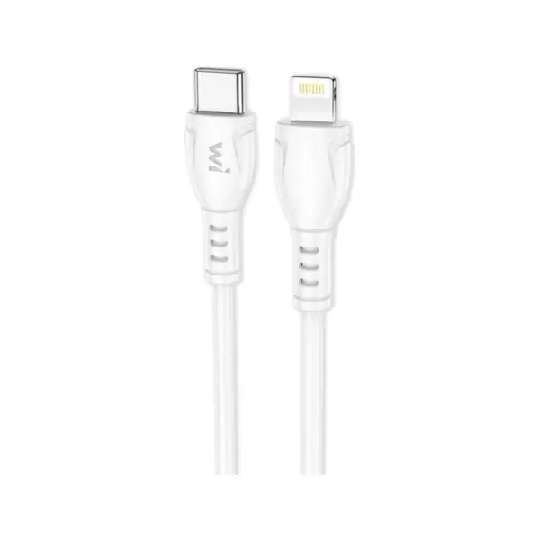 Дата кабель USB-C to Lightning 1.0m PD PVC white Wibrand (WI.DC/BO1W-CL)