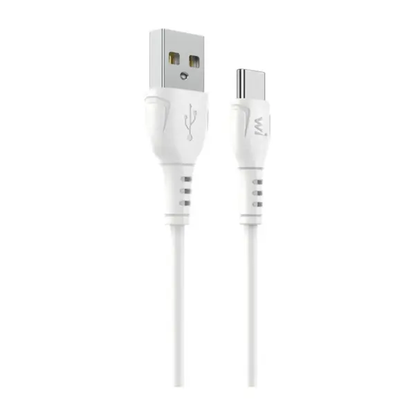 Дата кабель USB 2.0 AM to USB-C 1.0m PVC white Wibrand (WI.DC/BO1W-UC)