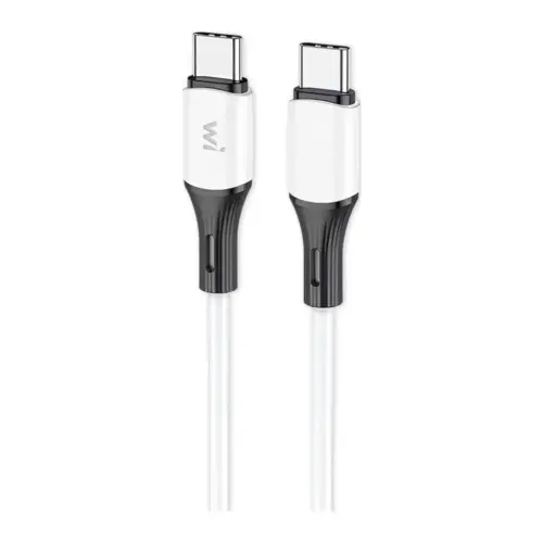 Дата кабель USB-C to USB-C 1.0m 60W silicone white Wibrand (WI.DC/MA1W-CC)