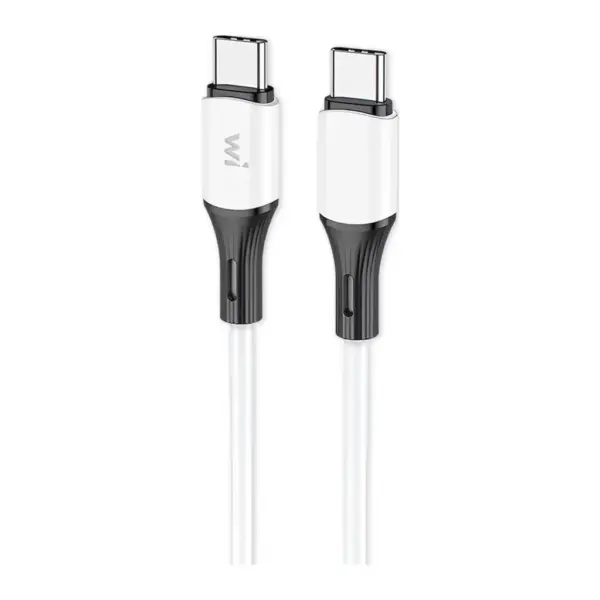 Дата кабель USB-C to USB-C 1.0m 60W silicone white Wibrand (WI.DC/MA1W-CC)