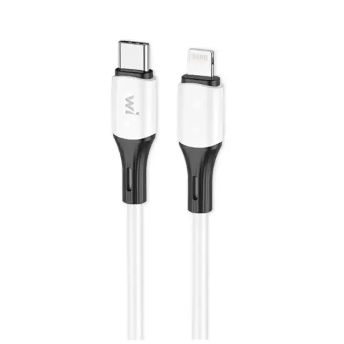 Дата кабель USB-C to Lightning 1.0m PD silicone white Wibrand (WI.DC/MA1W-CL)