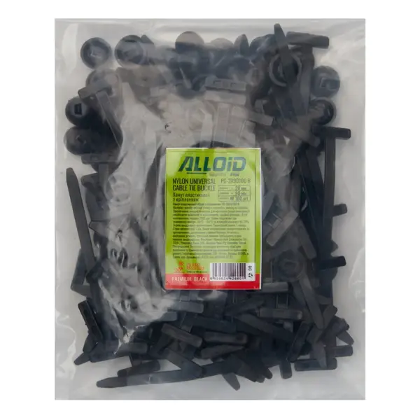 Стяжка Alloid 20х90мм, пластик, 100шт./уп., чорний (PC-2090100B)