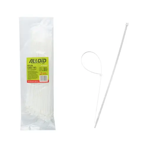 Стяжка Alloid 3.6х250мм, пластик, 100шт./уп., білий (PC-36250W)