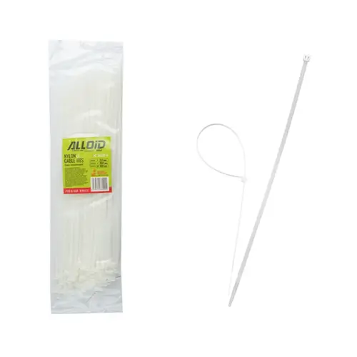 Стяжка Alloid 3.6х300мм, пластик, 100шт./уп., білий (PC-36300W)