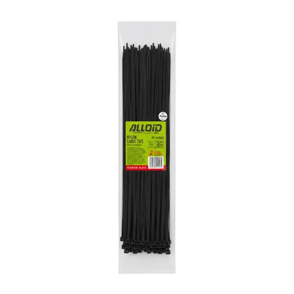 Стяжка Alloid 4.6х350мм, пластик, 100шт./уп., чорний (PC-46350 B)