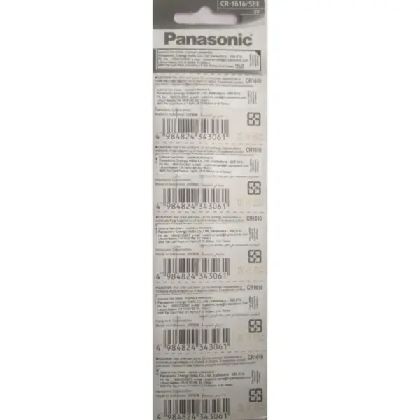 Батарейка CR 1616 Lithium 5pcs Blister Panasonic (CR-1616/5BE)