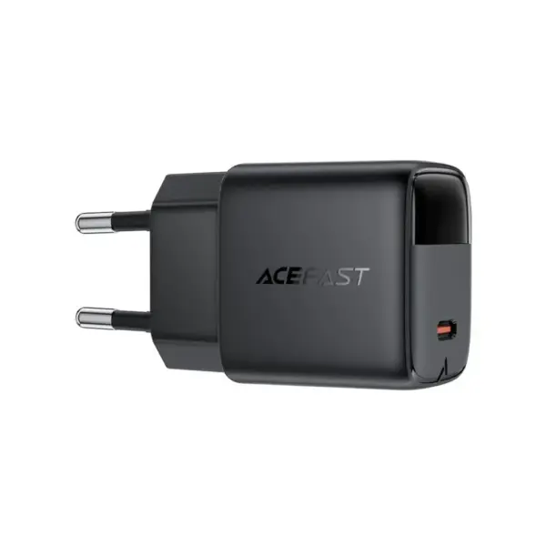 Зарядний пристрій Acefast USB-C 30W GaN with digital display black (6974316284444)